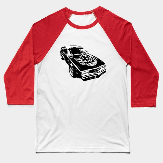 1978 Trans am B&W Baseball T-Shirt by GrizzlyVisionStudio